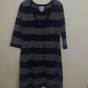 Women's navy blue and gray Pink Rose dress